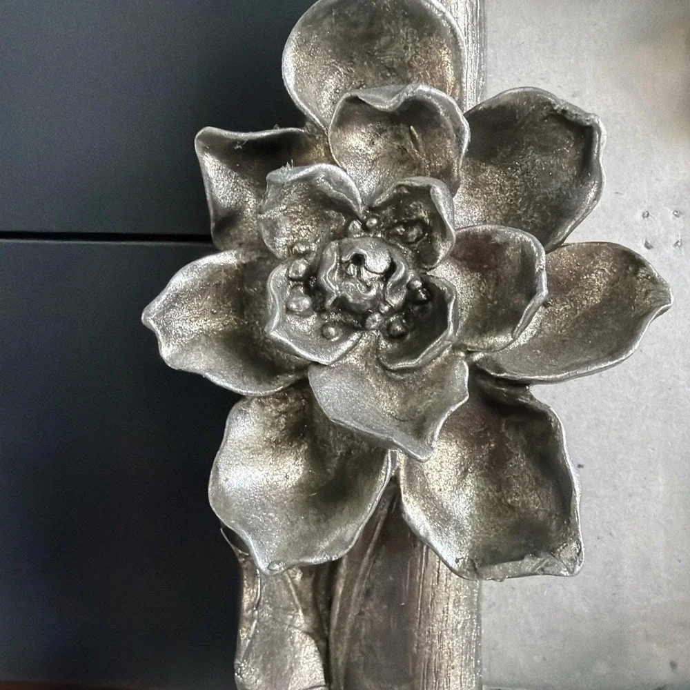 Chunky Statement Brushed Silver Floral Picture Frame 3.5x5